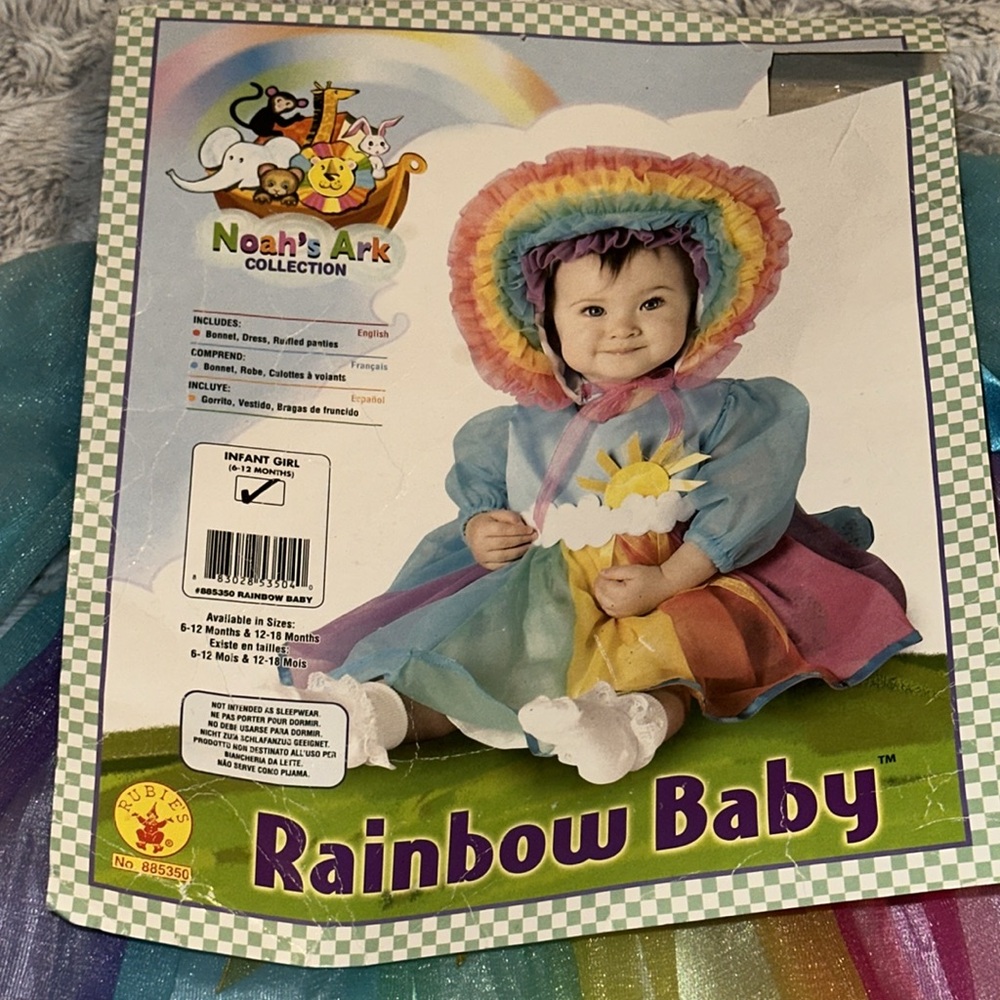 🆕 RAINBOW BABY Costume Infant 6-12M Sun‎ Dress Hat - Picture 3 of 14
